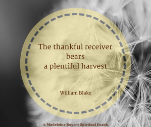 The thankful receiver bears a plentiful harvest